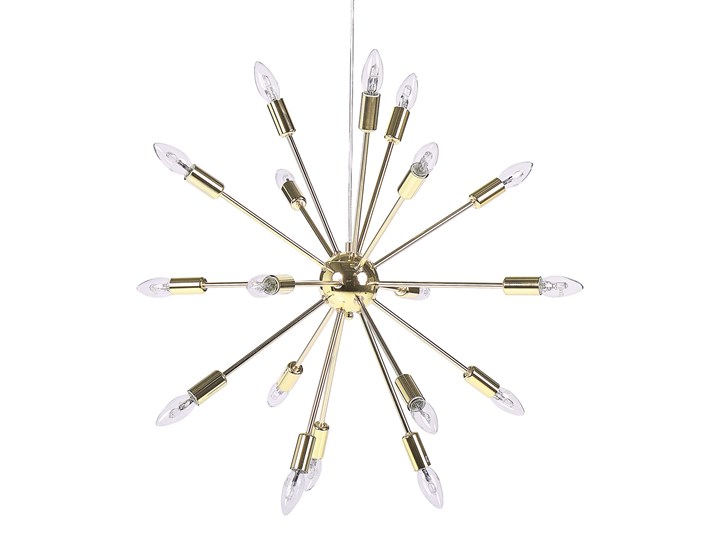 Beliani Lampa sufitowa złota metalowa 149 cm 18 żarówek kształt gwiazdy współczesna Styl Nowoczesny Lampa inspirowana Pomieszczenie Jadalnia