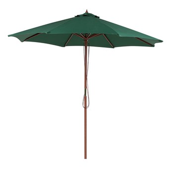 Beliani Parasol ogrodowy zielony poliester drewno brzozowe ø 270 cm mechanizm sznurkowy nowoczesny