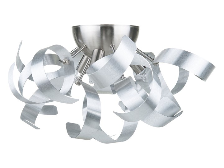 Beliani Lampa ścienna srebrna metalowa 19 cm dekoracyjna klosz z metalowych wstęg nowoczesna Kinkiet dekoracyjny Kinkiet z kloszem Kolor Srebrny Styl Nowoczesny