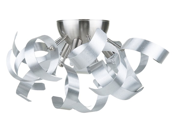 Beliani Lampa ścienna srebrna metalowa 19 cm dekoracyjna klosz z metalowych wstęg nowoczesna