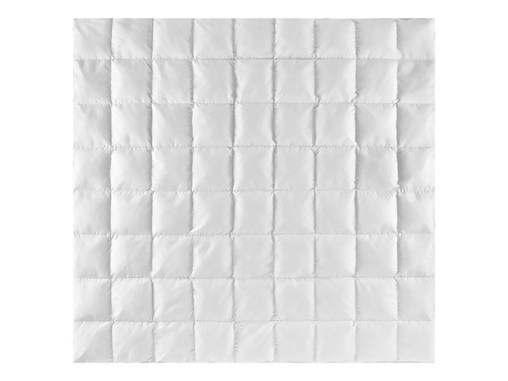 Beliani Kołdra biała bawełniana 240 x 220 cm przeszywana w kwadraty z wypełnieniem z kaczego puchu pościel sypialnia 220x240 cm 155x220 cm Puchowa Kolor Biały Kategoria Kołdry