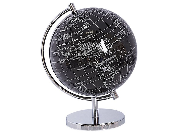Beliani Globus czarny materiał syntetyczny średnica 15 cm na biurko ozdobny dekoracyjny Metal Globusy Kategoria Figury i rzeźby