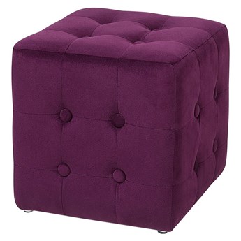 Beliani Puf kwadratowy fioletowy tapicerowany 30 x 30 x 32 cm siedzisko pikowana kostka