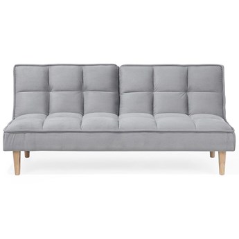 Beliani Sofa rozkładana jasnoszara 3-osobowa z funkcją spania styl skandynawski
