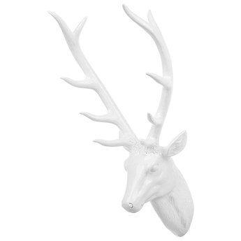 Beliani Dekoracja na ścianę biała wisząca głowa jelenia poroże 67 cm
