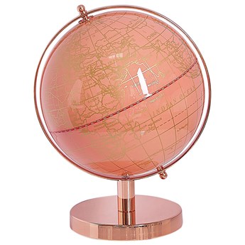 Beliani Figurka dekoracyjna globus różowy 20 cm