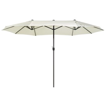Beliani Parasol ogrodowy beżowy 460 cm składany metalowa rama