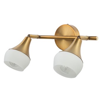 Beliani Lampa ścienna złota metalowa ze szklanym kloszem 2-punktowa kinkiet regulowana styl industrialny