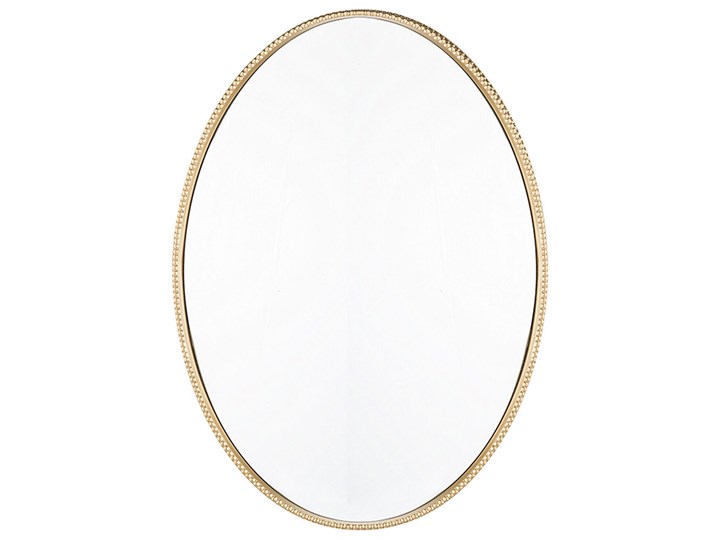 Beliani Lustro ścienne wiszące złote 83 x 57 cm owalne dekoracyjne do salonu sypialni łazienki minimalistyczne Lustro z ramą Styl Klasyczny