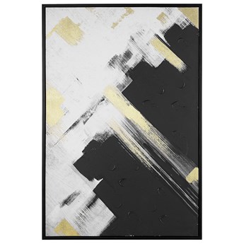 Beliani Obraz na płótnie czarno-biały 93 x 63 cm abstrakt poliester rama MDF nowoczesny