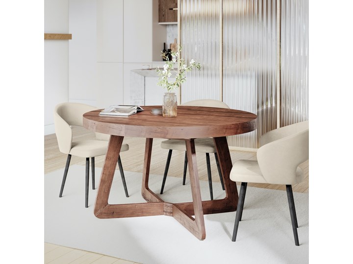 Stół rozkładany brązowy fornirowany 130-230x130 cm Płyta fornirowana Wysokość 76 cm Rozkładanie Rozkładane Pomieszczenie Stoły do jadalni