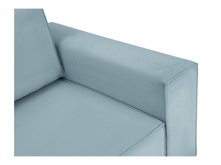Jasnoniebieska sztruksowa rozkładana sofa Mazzini Sofas Azalea Szerokość 254 cm Głębokość 104 cm Wielkość Trzyosobowa