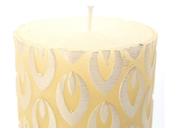 Kremowa świeczka dekoracyjna w kształcie walca Świeca Kolor Beżowy