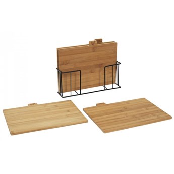 Deska kuchenna bambusowa z metalową podstawą 4 szt