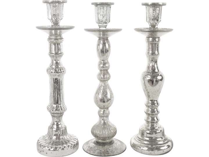 Szklane świeczniki na stół 3 szt Kategoria Świeczniki i świece Szkło Kolor Srebrny