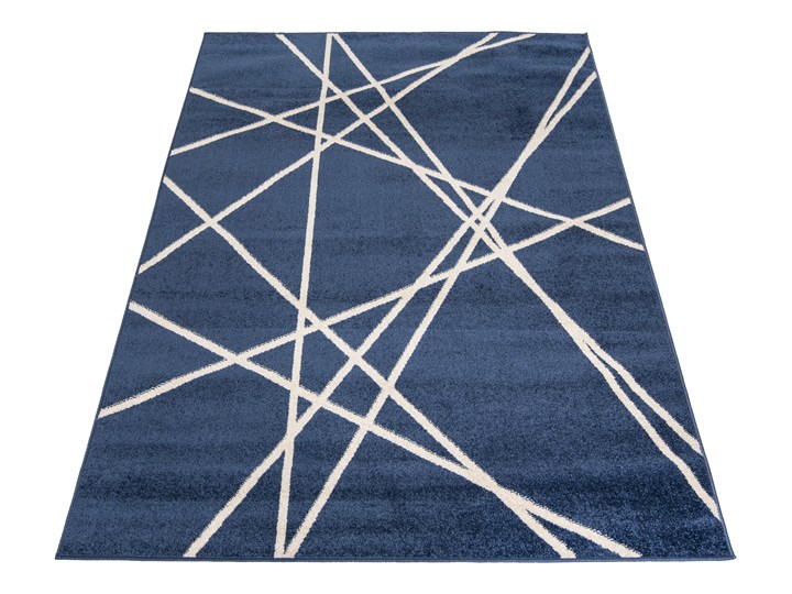 Dywan Nowoczesny Geometryczny Granatowy Spring 57359 Prostokątny Dywany Juta Pomieszczenie Pokój przedszkolaka Syntetyk 140x200 cm Kategoria Dywany