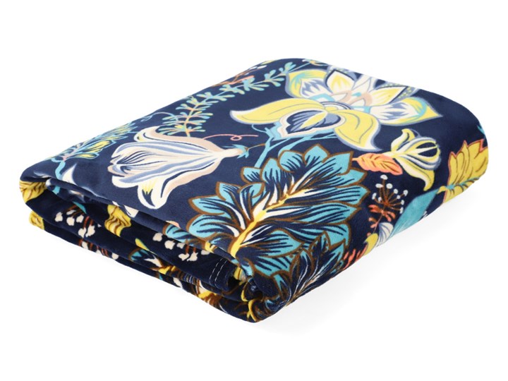 Koc OTAMO w kwiaty 130x170 cm - Homla Poliester Pomieszczenie Sypialnia Kategoria Koce i pledy