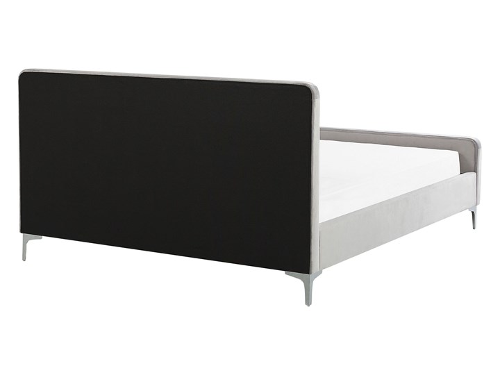 Beliani Łóżko niebieskie welurowe 140 x 200 cm tapicerowane z pojemnikiem dekoracyjne wezgłowie stelaż metalowe czarne nogi Łóżko tapicerowane Łóżko pikowane Łóżko metalowe Kategoria Łóżka do sypialni