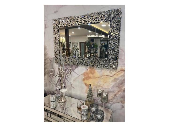 Kryształowe Lustro VICTORIA 120x80 cm piękna rama zdobiona Okrągłe Lustro z ramą Pomieszczenie Salon