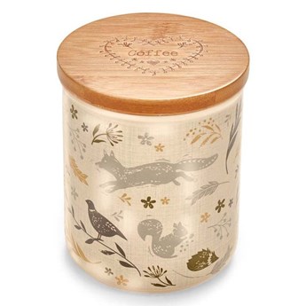 Ceramiczny pojemnik na kawę z bambusową pokrywką Cooksmart ® Woodland, 500 ml