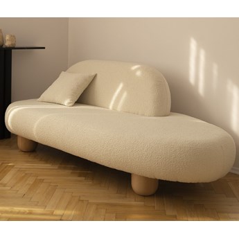 OBJECT047 designerska sofa obita tkaniną Boucle na dębowych nóżkach