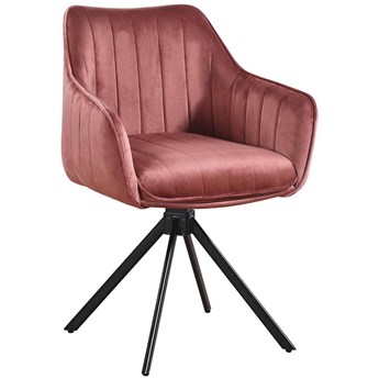 Krzesło obrotowe ALEX różowy welur