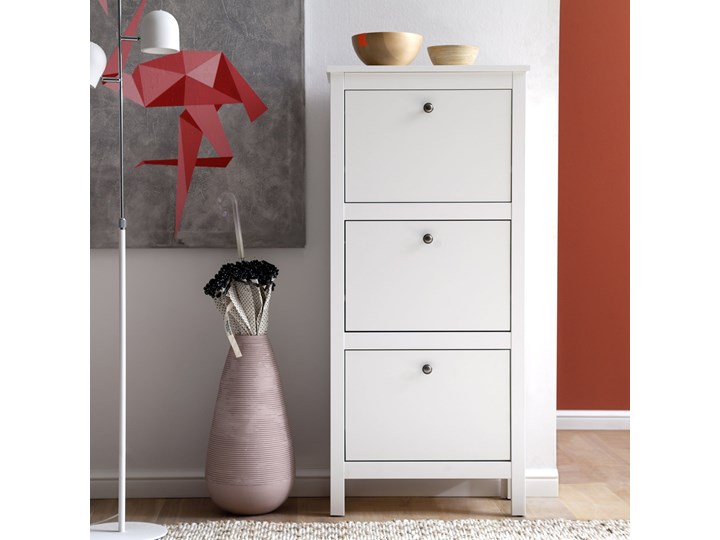 SELSEY Szafka na buty Natalina biała Uniwersalne Płyta MDF Metal Płyta laminowana Płyta meblowa Styl Minimalistyczny