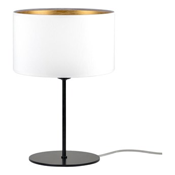 Biała lampa stołowa z detalem w złotym kolorze Bulb Attack Tres S, ⌀ 25 cm