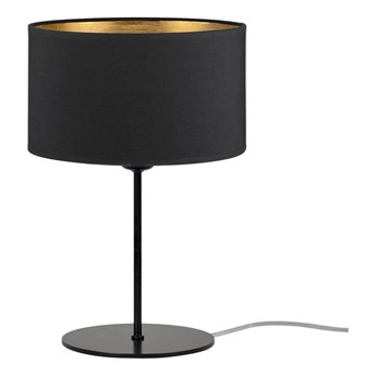 Czarna lampa stołowa z detalem w złotym kolorze Bulb Attack Tres S, ⌀ 25 cm