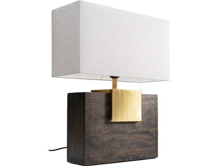 Lampa stołowa Osaka 40x50 cm mango - klosz kremowy Lampa z kloszem Kolor Beżowy