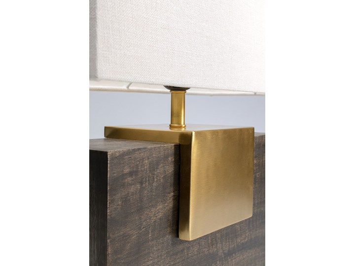 Lampa stołowa Osaka 40x50 cm mango - klosz kremowy Kolor Beżowy Lampa z kloszem Kategoria Lampy stołowe