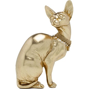 Figurka dekoracyjna Sitting Cat Audrey 18x27 cm złota