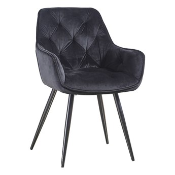 Stylowe czarne krzesło SYDNEY w stylu glamour do jadalni