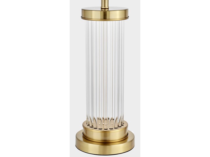 LAMPA NOCNA GLAMOUR BIAŁO-MOSIĘŻNA LA BOTTE Tkanina Wysokość 68 cm Mosiądz Funkcje Brak dodatkowych funkcji Lampa z abażurem Metal Kategoria Lampy stołowe