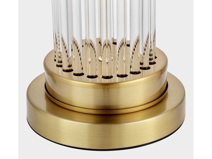 LAMPA NOCNA GLAMOUR BIAŁO-MOSIĘŻNA LA BOTTE Mosiądz Lampa z abażurem Wysokość 68 cm Metal Tkanina Kolor Biały