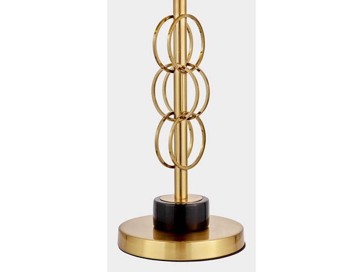 GLAMOUR LAMPA NOCNA BIAŁO-MOSIĘŻNA AZZARIA Wysokość 56 cm Tkanina Lampa z abażurem Metal Mosiądz Funkcje Brak dodatkowych funkcji