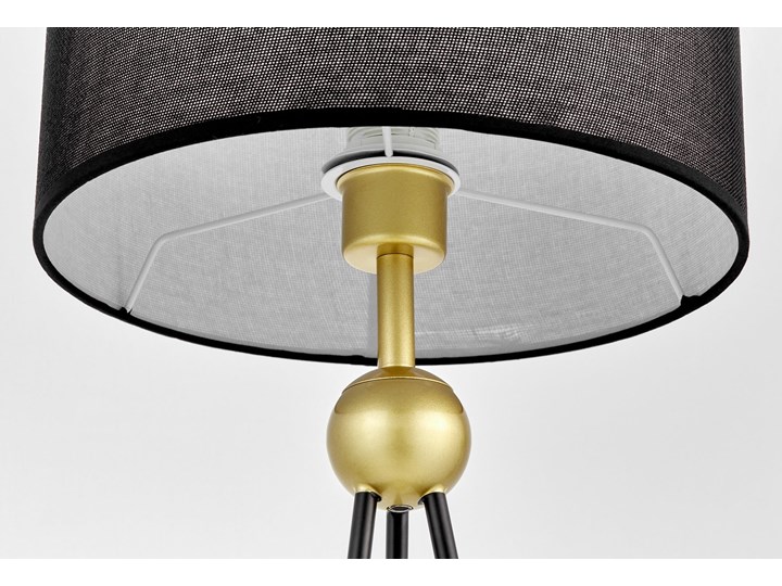 LAMPA NOCNA NOWOCZESNA CZARNO-ZŁOTA BELFORTE Metal Wysokość 70 cm Tkanina Lampa z abażurem Funkcje Brak dodatkowych funkcji