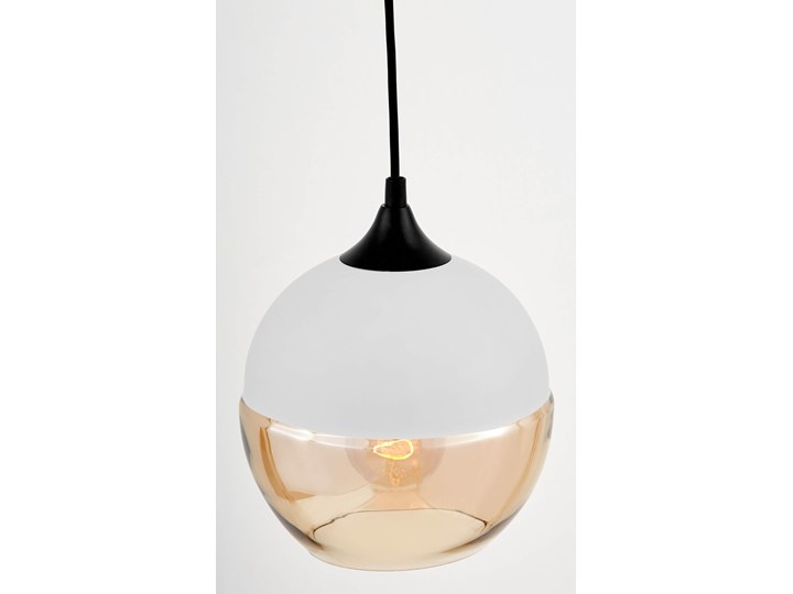 LAMPA WISZĄCA LOFT INDUSTRIALNA BIAŁA ALBION Metal Lampa z kloszem Szkło Pomieszczenie Salon