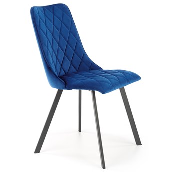 Pikowane krzesło do jadalni z tkaniny velvet K450
