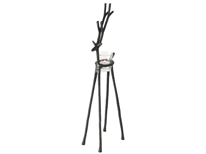 Świecznik Reindeer 52cm black, 8 x 14 x 52 cm Podgrzewacz Szkło Metal Kategoria Świeczniki i świece