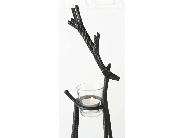 Świecznik Reindeer 52cm black, 8 x 14 x 52 cm Szkło Metal Podgrzewacz Kategoria Świeczniki i świece