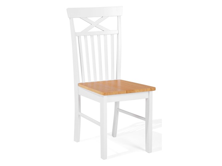 Beliani Zestaw mebli do jadalni 4-osobowy drewniany biały stół 120 x 75 cm 4 krzesła nowoczesny Kategoria Stoły z krzesłami Pomieszczenie Jadalnia