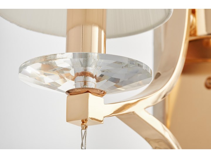 LAMPA ŚCIENNA KINKIET KRYSZTAŁOWY ZŁOTY VENISIA W1 Metal Kinkiet dekoracyjny Kinkiet z kloszem Tkanina Kinkiet z abażurem Kategoria Lampy ścienne 