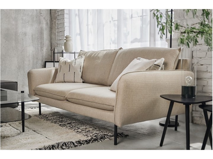 Beżowa sofa Cosmopolitan Design Vienna, 160 cm Głębokość 92 cm Stała konstrukcja Typ Gładkie