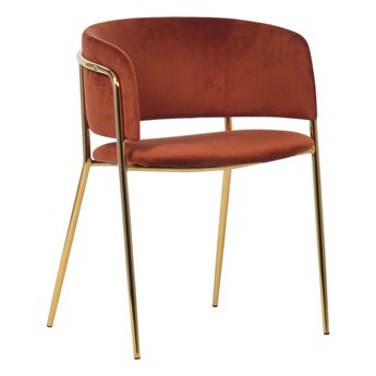 Krzesło Evia rude/złote nogi