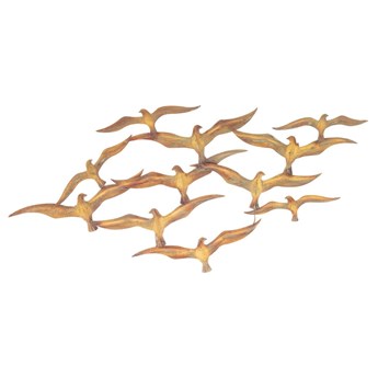 Dekoracja ścienna Birds Gold 120cm, 120 x 3 x 57 cm