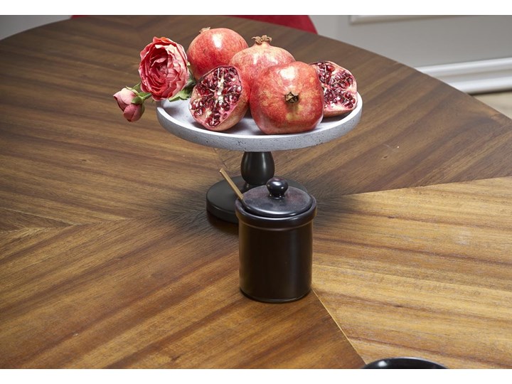 Loftowy stół z owalnym blatem orzechowym Locarno Wysokość 75 cm Metal Stal Drewno Płyta MDF Kolor Brązowy