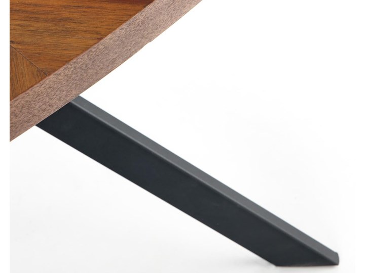Loftowy stół z owalnym blatem orzechowym Locarno Płyta MDF Stal Wysokość 75 cm Metal Drewno Styl Industrialny