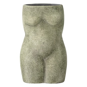 Szarozielony wazon z terakoty Bloomingville Emeli, wys. 16 cm