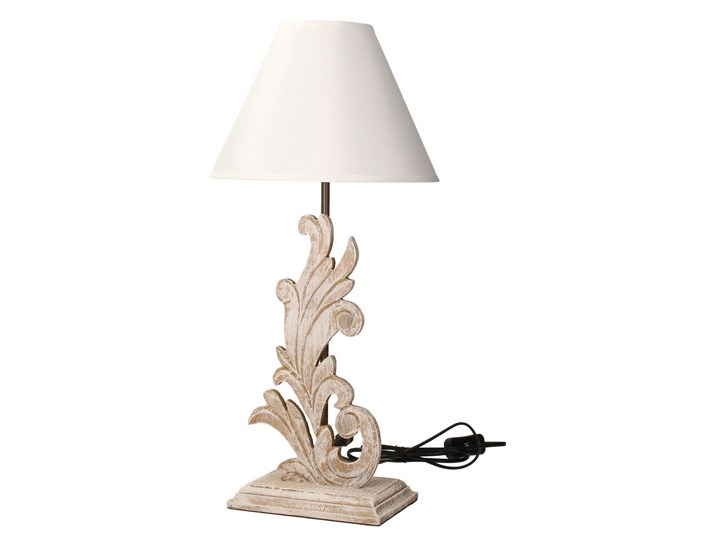 Lampa stołowa Ontario 53cm, 25 x 25 x 53 cm Styl Rustykalny Lampa z abażurem Drewno Kolor Beżowy